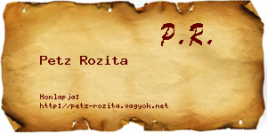 Petz Rozita névjegykártya